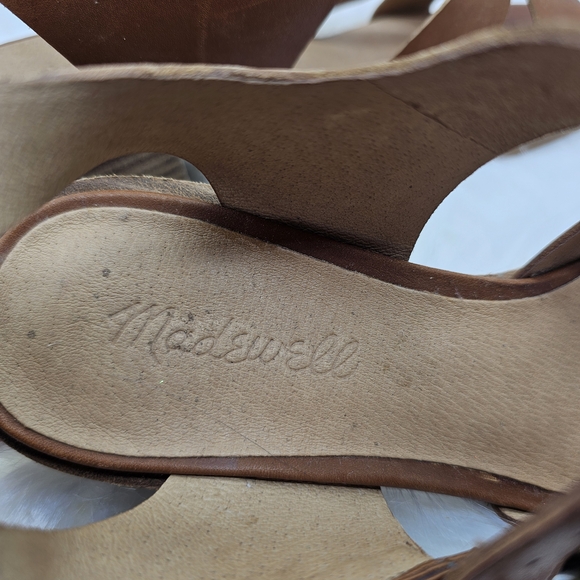 Madewell Brown Leather Flat Sandals - Picture 4 of 6